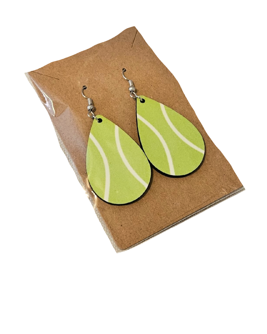 "Tennis Ball" Design Teardrop Earrings