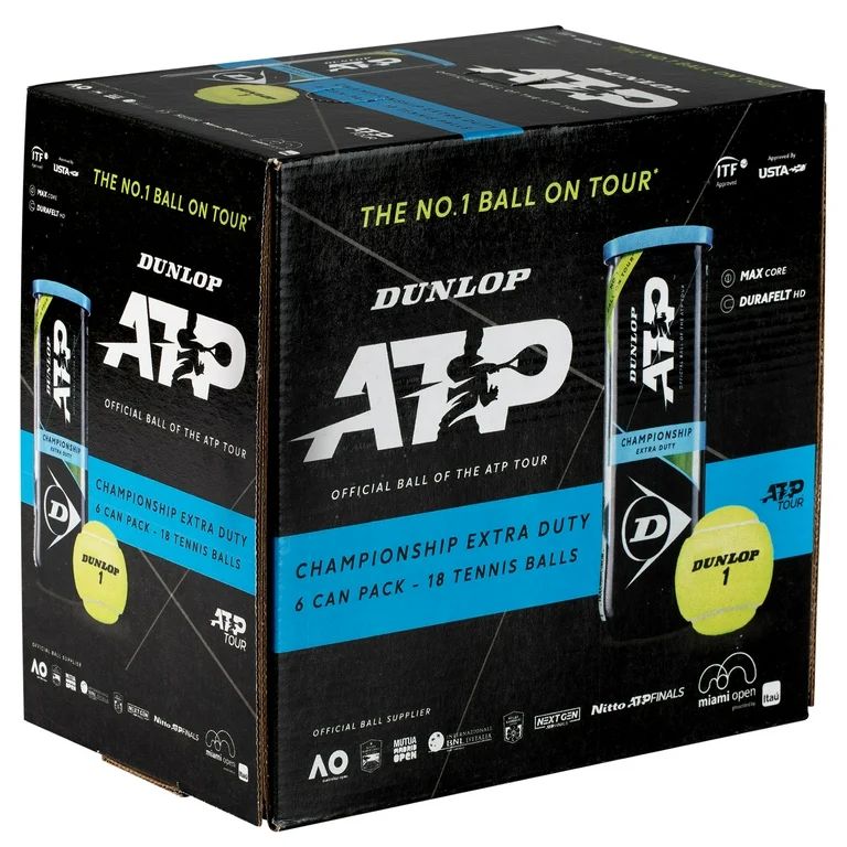 Dunlop ATP Championship Extra Duty Tennis Balls - 6 Cans