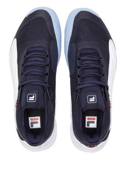 Fila Mondo Forza Men's Tennis Shoe - White/Fila Navy/Powder Blue