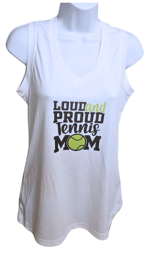 Sport-Tek - Loud and Proud Tennis Mom - Women's Sleeveless Dri-fit Tee - Small - SKU # 509022