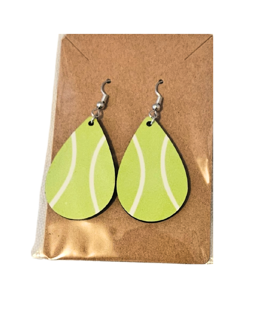 "Tennis Ball" Design Teardrop Earrings