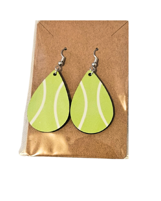 "Tennis Ball" Design Teardrop Earrings