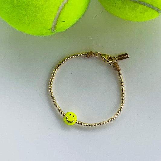 😊 "Happy Point" Tennis Bracelet – Optic Yellow Charm | 6.75" - SKU # 5200041