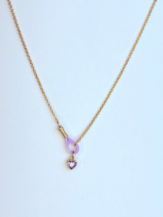 🎾 "Light Lilac Ace" Tennis Racquet Necklace - Small Racquet - 21 inches long - SKU # 5200011