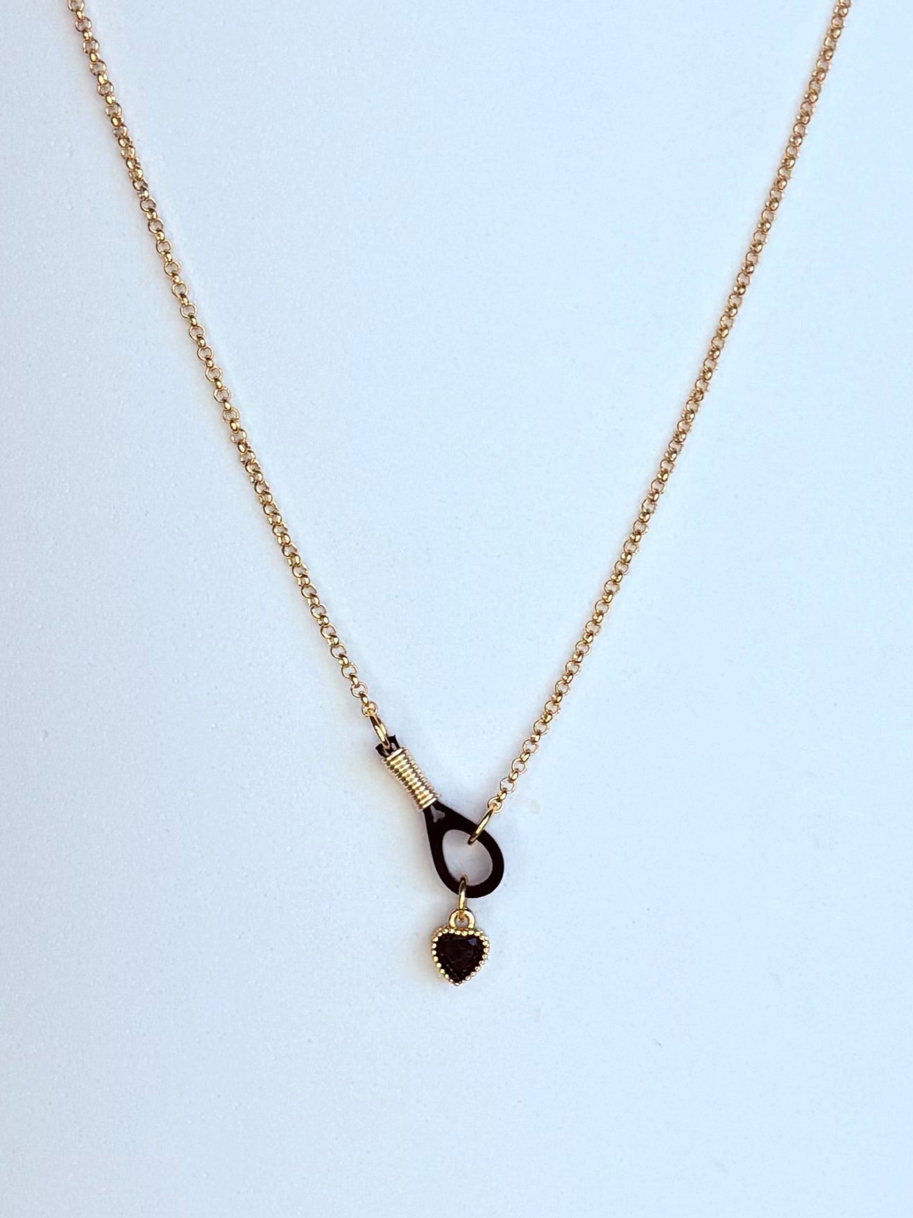 🎾 "Black Ace" Tennis Racquet Necklace - Small Racquet - 21 inches long - SKU # 5200031