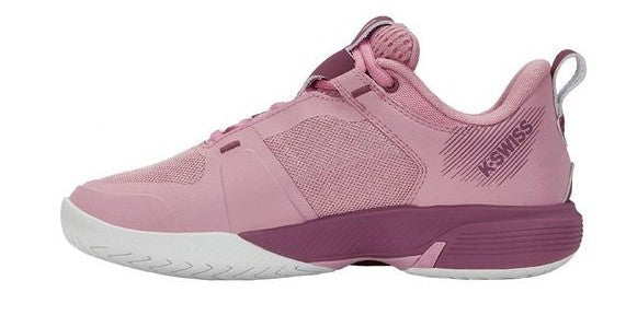 K Swiss Ultrashot Team Womens Tennis Shoe - Cameo Pink/Grape Nectar/White