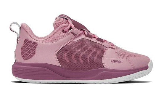 K Swiss Ultrashot Team Womens Tennis Shoe - Cameo Pink/Grape Nectar/White